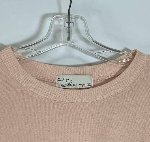 Vintage Havana  Women's Soft Knit Sweater Long Sleeve Crew Neck Peach Small