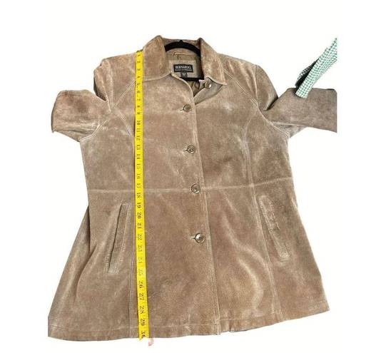 Bernardo  Brown Washable Leather Button Front Shirt Jacket Shacket Womens X-Large