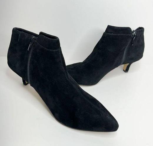 Bella Vita  Booties Womens Bindi Shoot Black Kid Suede Leather Size 8 WIDE