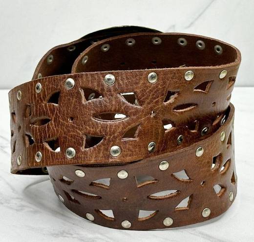 Chico's  Vintage Studded Genuine Leather Belt Size Medium M Womens