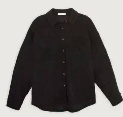 Oak + Fort nwt  and black textured button up shirt OW-8546-M xs