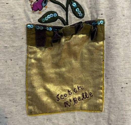 Scotch & Soda  size child’s 14 t shirt with embroidery and sequins.