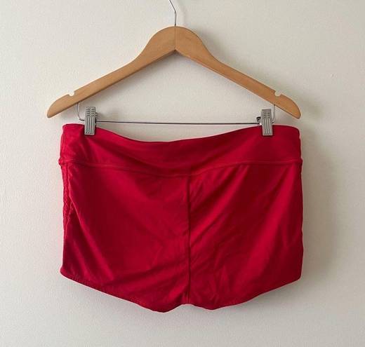 Athleta Red Scrunch Sand Print Swim Shorts Size Large