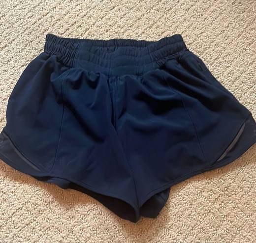 Lululemon Navy Hotty Hot Shorts 4”