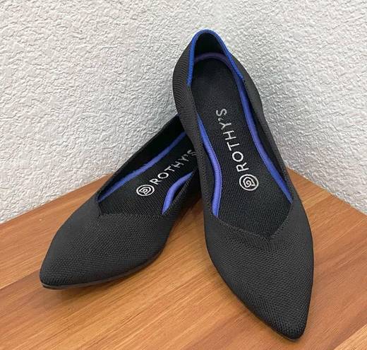 Rothy's ROTHY’S The Point in Solid Black Ballet Flat Shoes Sustainable Knit Flats Size 8