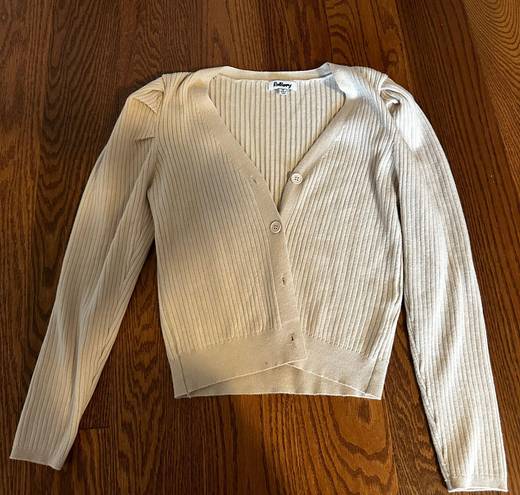 Cardigan Cropped Sweater Tan Size M