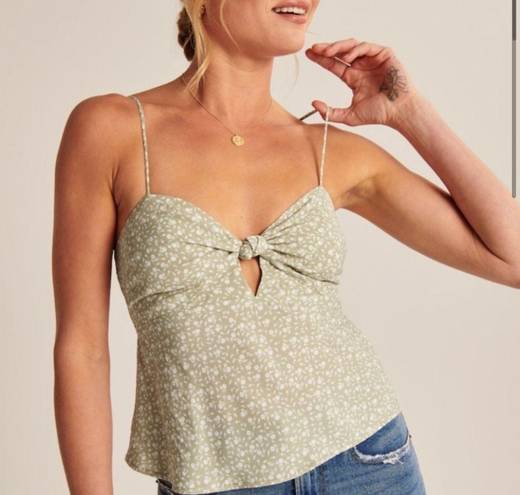 Abercrombie & Fitch Women’s Sage Green Front Knot Cami