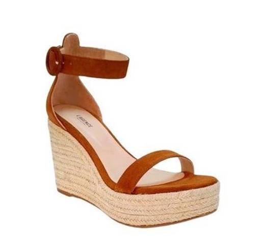 L'AGENCE  Elysee Suede Espadrille Wedge Sandals  size 40/ us 10