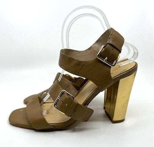 Kate Spade  Brown Leather Gold Heels Sandal 10 US