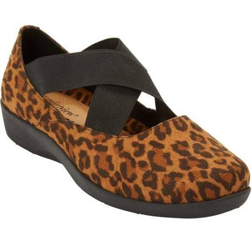 Comfortview  The Stacia Mary Jane Flat Size 9 Leopard Print