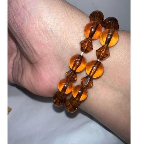 The Row Double Faux amber Colored Bead Focal Bracelet