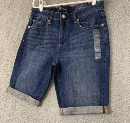 Gap Women's Mid-Rise  Denim 9in Bermuda Shorts Stretch Size 4/27