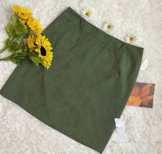 Dress Barn Vintage 90s  suede green Fall skirt