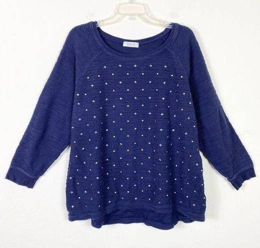 Dress Barn  Navy Studded Front Knit Sweater Size 2X