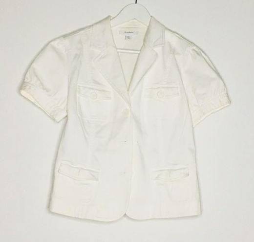 Dress Barn  Three Button Front Short Sleeves Blazer Womens Size XL White‎ Work