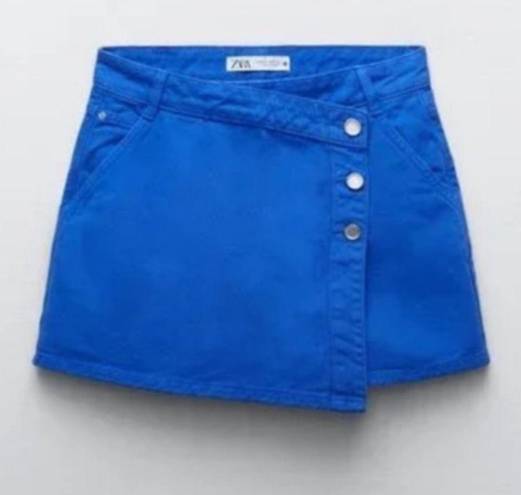 ZARA Blue Jean Crossover Skort