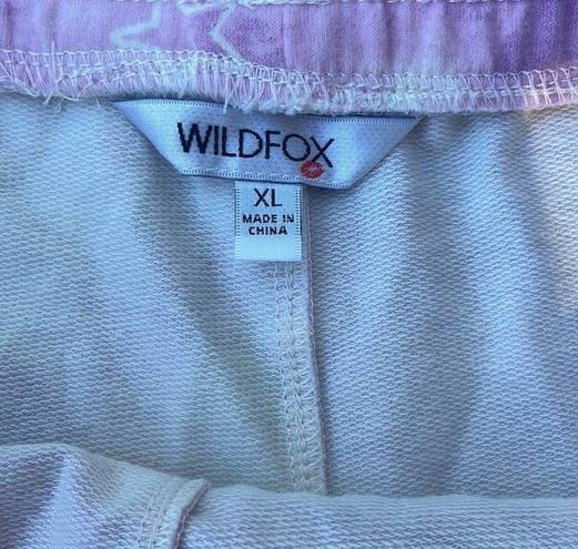 Wildfox  purple & white tie dye stars cotton lounge shorts size XL NEW