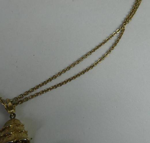 Monet  Chain Dangle Pendant Plus Size Friendly Gold Tone Necklace 23+" Box Clasp