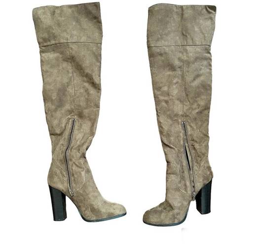 Qupid QUIPID over the knee faux suede boots, size 8