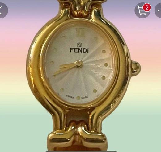 Fendi  640L gold plated watch face