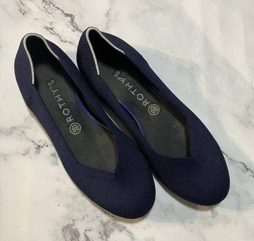 Rothy's  The Flat Womens 9.5 Navy Blue Round Toe Slip On Ballet Casual Comfort