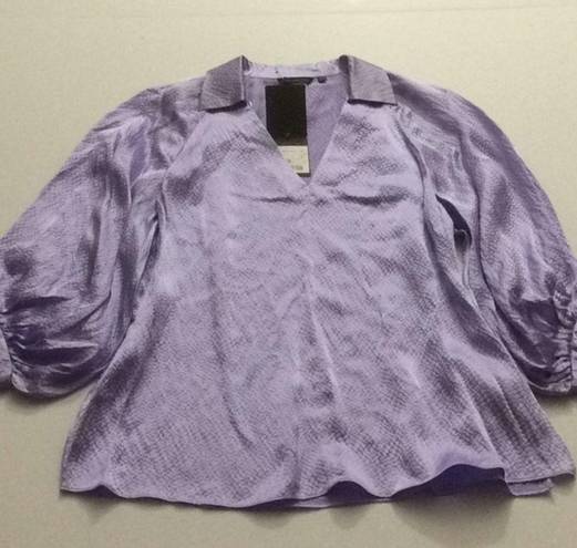 Massimo Dutti NWT  Orchid Silk Tunic Blouse Size 2