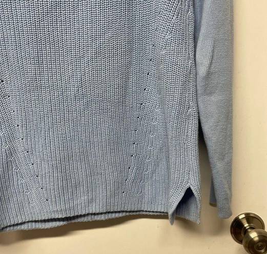 Lands'End  Baby Blue Cowl Neck Sweater Womens Size 6-8/Small Thick Cable Knit