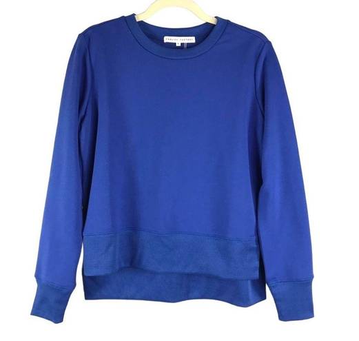 English Factory  Crew Neck Side Slit Hi low Hemline Sweatshirt Stretchy Women’s S