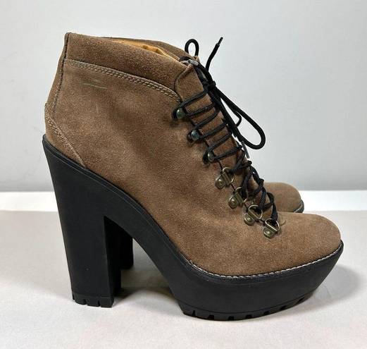 Polo  Ralph Lauren Helene Suede Platform Heeled Ankle Boots Womens 39 B (US 9 B)