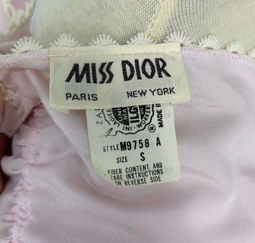 Dior Vintage Miss  Pink White Lace Tie Side Nightie Small
