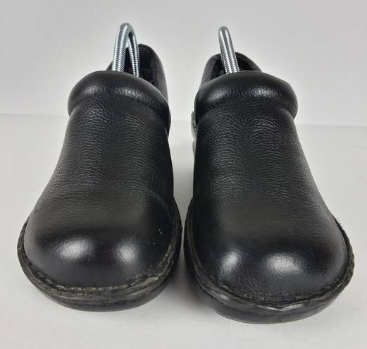 Born concept BOC  Peggy Clog Shoe Black Leather Comfort Slip On Women's Size 7.5