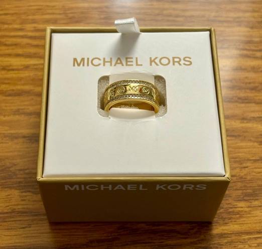 Michael Kors Gold-Tone Brass Eternity Ring Size 6