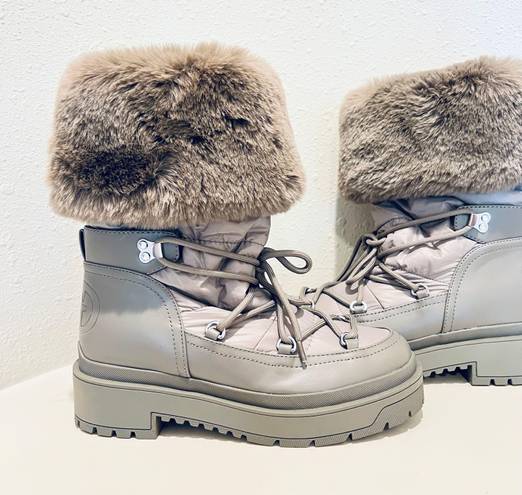 GUESS Women’s Larya Faux Fur Puffer Winter Taupe Boots/Sz:8.5/NWT