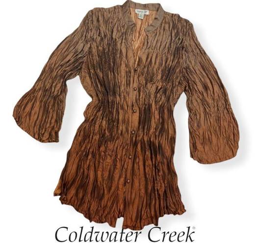 Coldwater Creek  Metallic Ombré Crinkle Blouse