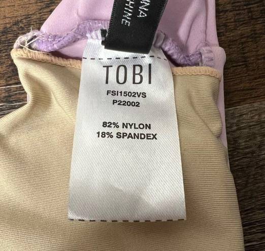 Tobi NWT  Bikini Swim Top Spaghetti Strap Light Pink Removable Pads Medium