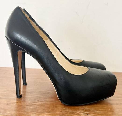 Brian Atwood  Platform Pumps Stiletto Heels Shoes Black Women's Size 37.5 / 7.5