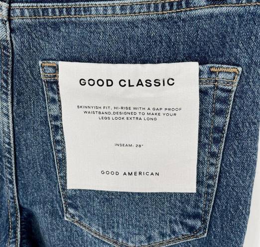 Good American  Good Classic Raw Edge Ankle Jeans NEW Size 2 Stretch Women's Blue