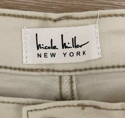 Nicole Miller New with Tags  Soho High Rise Kick Boot Cream Colored Jeans Size 16