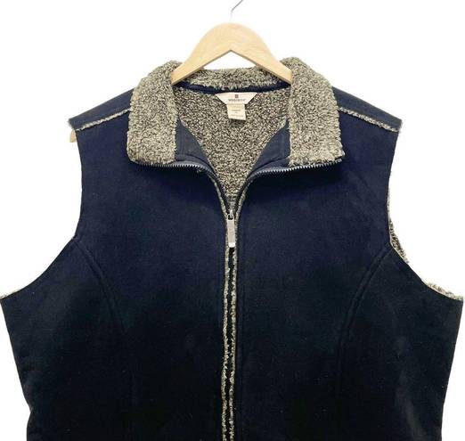 Woolrich  Black Faux Suede Shearling Vest Western Boho Outerwear Women’s Size XL