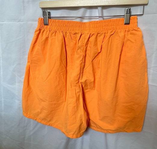 Dolfin Vintage  high waisted nylon shorts Large made in USA pockets neon orange