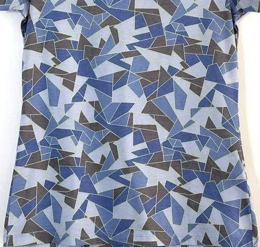 Cabela's Active Geo Camo Print Tee Short Sleeve T-Shirt Blue