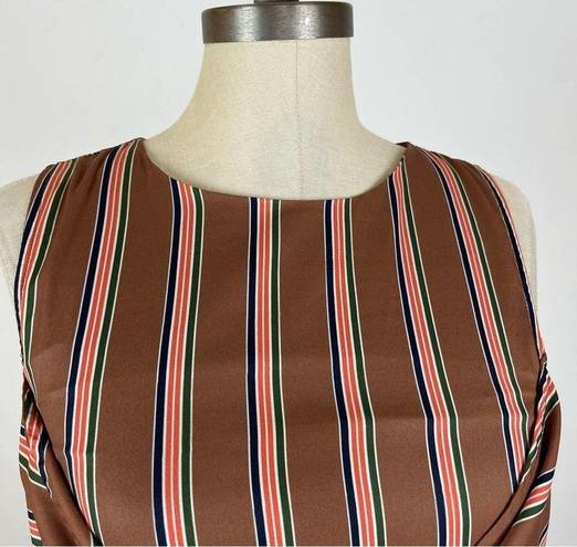 J.O.A. Brown Stripe Knot Crop Top