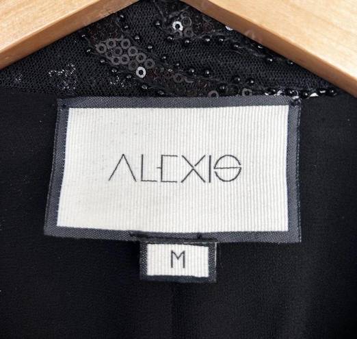 Alexis  Firdas Black Sequin Embroidered Tulle Blazer Sz M