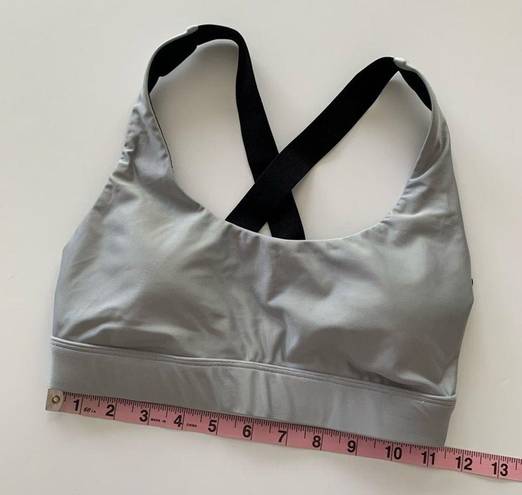 Koral  Silver & Black Criss Cross Back Sport Bra XS