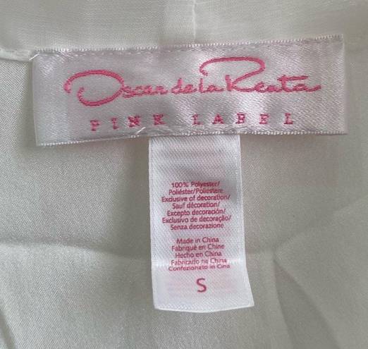 Oscar de la Renta Vintage  White Satin/Sheer Bell Sleeve Appliqué Wedding Robe