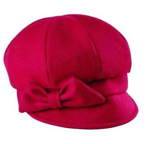 Krass&co SAN DIEGO HAT  Women’s Red Wool Blend Bow Detail Hat