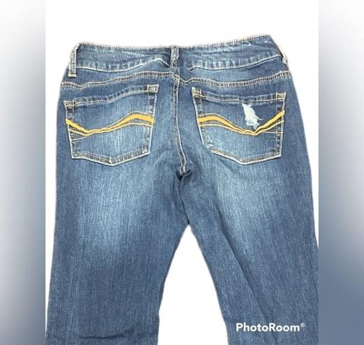 SO  Low-rise Bootcut Jeans Slight Distress Blue Jeans Size 3