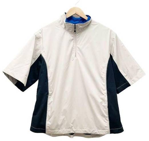FootJoy NWT  Short Sleeve Golf Rain Shirt Beige Black Blue Womens Size Medium NEW