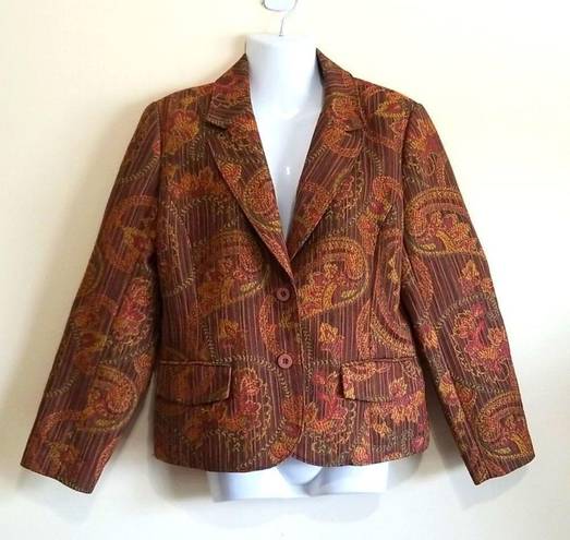 Chadwick's 𝅺 Brown Floral Blazer Sz 10P