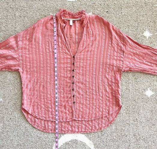 Pilcro x Anthropologie Pink Tavi Button Down Blouse